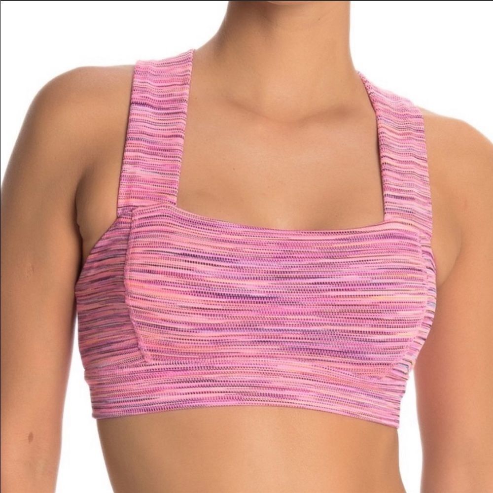 NWT Free People Movement Roll Out Bra Pink Combo Size Small